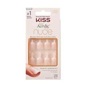 KISS Salon Acrylic Nude French False Nails - Breathtaking - 28ct